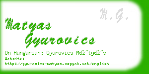 matyas gyurovics business card